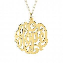 Unbrand Hope Charm Necklace Yellow Gold