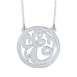 Unbrand Sterling Silver "E" Monogram Initial Necklace