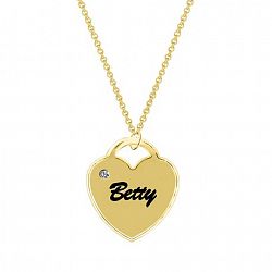 Unbrand Heart Engraved With Dia. Accent Charm Yellow Not Applicable