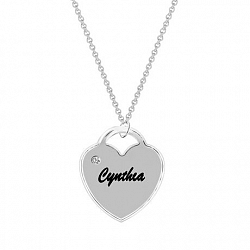 Unbrand Heart Engraved With Dia. Accent Charm White Not Applicable