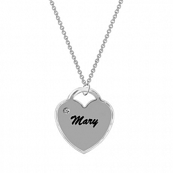 Unbrand Heart Engraved With Dia. Accent Charm White Not Applicable