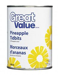 Great Value Pineapple Tidbits In Pineapple Juice