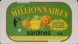 Millionnaires Skinless/Boneless Sardines In Sunflower Oil 124G