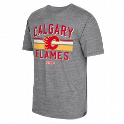 Calgary Flames CCM Retro Classic Stripe Tri-Blend T-Shirt