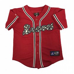 Atlanta Braves Majestic Child Alternate Replica Baseball Jersey (Scarlet)