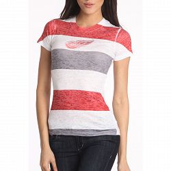 Detroit Red Wings Women's Thick Stripe FX Burnout T-Shirt