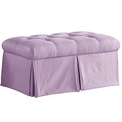 Skirted Storage Bench in Shantung Lilac
