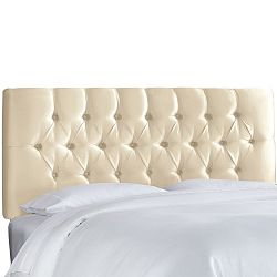 Twin Tufted Headboard in Shantung Parchment
