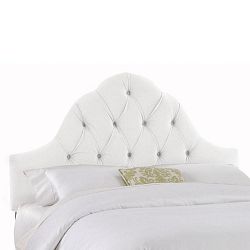 Upholstered King Headboard in Velvet White