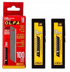 OLFA 18 Mm Ultrasharp Black Blades - 100 Pk