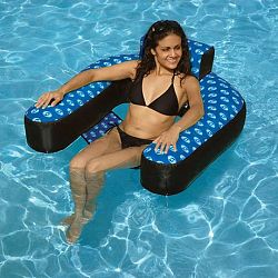 Swimline Fabric Covered Suspended Inflatable Chair Pool Blue