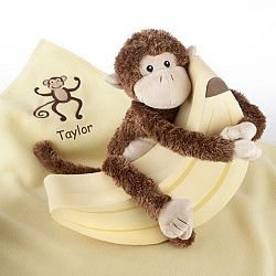 Plush Monkey Magoo and Blankie Too! in Keepsake Banana Gift Box