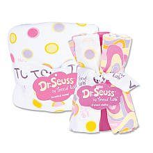Trend Lab Dr. Seuss Oh, the Places You'll Go! 6-Piece Hooded Towel and Wash Cloth Bath Set - Pink