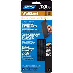 WallSand 4-3/16 inch x11-1/4 inch Drywall Screen Medium-120 grit 2 pack