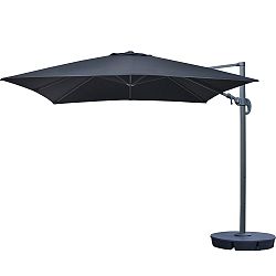 Santorini II 10-ft Square Cantilever Umbrella in Black Sunbrella Acrylic