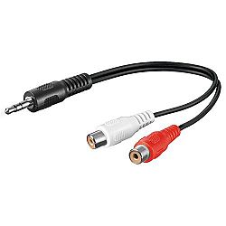 Wentronic AVK 190-020 3.5 mm Stereo Plug to 2 x RCA Jack 0.2m Audio Video Cable