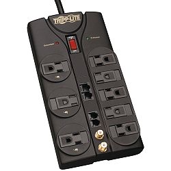 TRIPP LITE(R) TLP810NET Protect It! 8-Outlet Surge Protector (3, 240 Joules; 10ft cord; Modem/coaxial/Ethernet protection)
