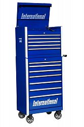 27 Inch Professional Chest and Cabinet, 12 Drawer Blue