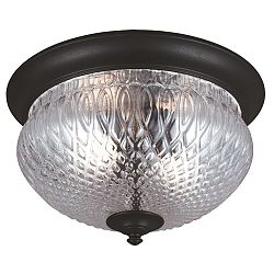 7826402BLE-12 - Sea Gull Lighting - Garfield Park - Two Light Outdoor Flush Mount Black Finish with Satin Etched Glass - Garfield Park