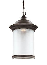 6919191S-71 - Sea Gull Lighting - Hermitage - 11 14W 1 LED Outdoor Pendant Antique Bronze Finish with Frosted Glass - Hermitage