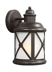 8621451-71 - Sea Gull Lighting - Lakeview - 100W One Light Outdoor Medium Wall Lantern Antique Bronze Finish with Etched Seeded Glass - Lakeview