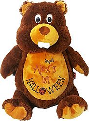 Personalized Stuffed Beaver, Embroidered for Child's First Halloween
