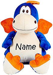 Personalized Stuffed Blue Dragon with Embroidered Name