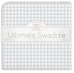 SwaddleDesigns Ultimate Receiving Blanket, Puppytooth, 1 Pack