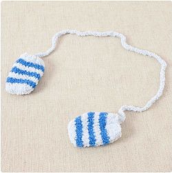 Itemship-Baby Fall - New Chenille Red - male and female baby gloves mittens gloves with rope (Blue)