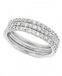 Giani Bernini Cubic Zirconia Stackable Ring Set in Sterling Silver (2-1/5 ct. t. w. ), Created for Macy's