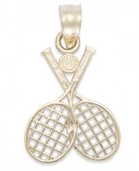 Double Tennis Racquet Charm in 14k Gold