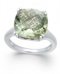Green Amethyst Ring (8-1/2 ct. t. w. ) in Sterling Silver