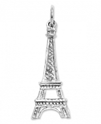 14k White Gold Charm, Solid Eiffel Tower Charm
