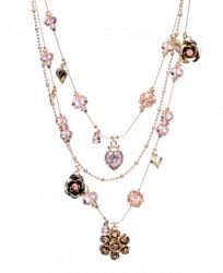Betsey Johnson Pink Crystal Illusion Necklace