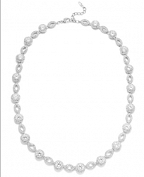 Eliot Danori Silver-Tone Crystal and Cubic Zirconia Marquise and Circle Framed Link Necklace (19 ct. t. w. ), Created for Macy's