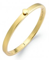 kate spade new york Bracelet, 12k Gold-Plated Spade Hinged Thin Bangle Bracelet