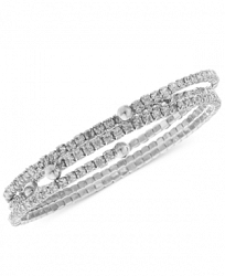 Nine West Bracelet Set, Silver-Tone Crystal Coil Bracelets