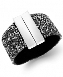 I. n. c. Silver-Tone Hematite Stone Wide Bangle Bracelet