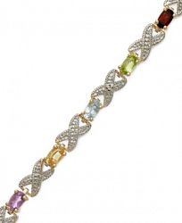 Victoria Townsend 18k Gold over Sterling Silver Bracelet, Multi Stone (3-1/5 ct. t. w. ) and Diamond Accent Xo Bracelet