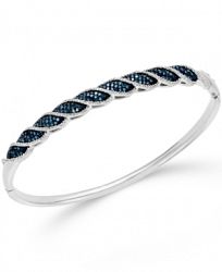 Wrapped in Love White and Blue Diamond Bracelet in Sterling Silver (1 ct. t. w. ), Created for Macy's