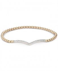 wrapped Diamond Chevron Stretch Bead Bracelet (1/6 ct. t. w. ) in 14k Gold over Sterling Silver, Created for Macy's