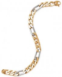 Men's Two-Tone Link Bracelet in 14k Yellow and White Gold