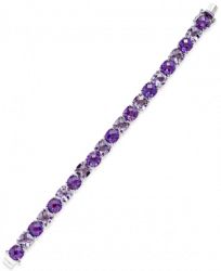 Purple and Pink Amethyst Tennis Bracelet (53 ct. t. w. ) in Sterling Silver