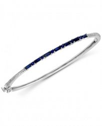Effy Royal Bleu Sapphire (1-1/4 ct. t. w. ) and Diamond (1/4 ct. t. w. ) Bangle Bracelet in 14k White Gold