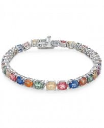 Multi-Sapphire Tennis Bracelet (20 ct. t. w. ) in Sterling Silver, Created for Macy's