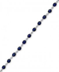 Royale Bleu by Effy Sapphire (8-1/8 ct. t. w. ) and Diamond (1/3 ct. t. w. ) Link Bracelet in 14k White Gold, Created for Macy's