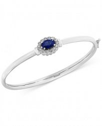 Royal Bleu by Effy Sapphire (1-3/8 ct. t. w. ) and Diamond (3/8 ct. t. w. ) Bangle Bracelet in 14k White Gold, Created for Macy's