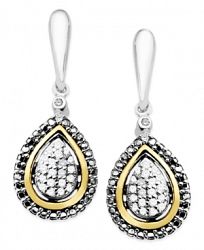 Diamond Teardrop Earrings in 14k Gold and Sterling Silver (1/8 ct. t. w. )