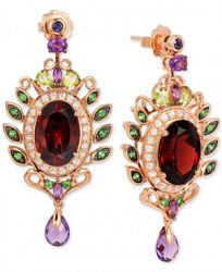 Le Vian Crazy Collection Garnet (10 ct. t. w. ) and Multi-Stone (3-5/8 ct. t. w. ) Drop Earrings in 14k Rose Gold