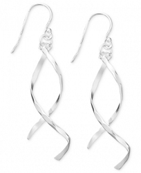 Giani Bernini Sterling Silver Earrings, Twist Drop Earrings
